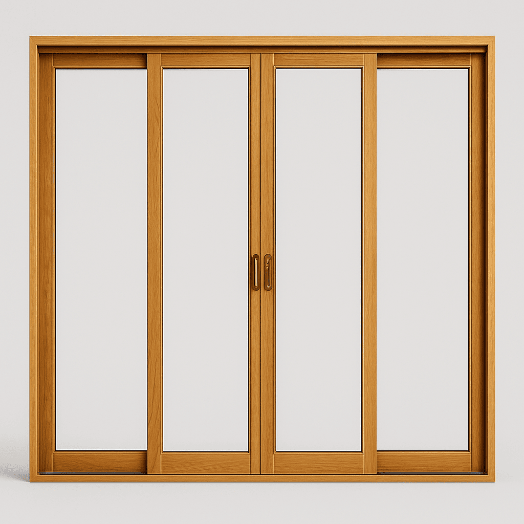 Baie vitrée bois Double Vitrage 300x200 cm